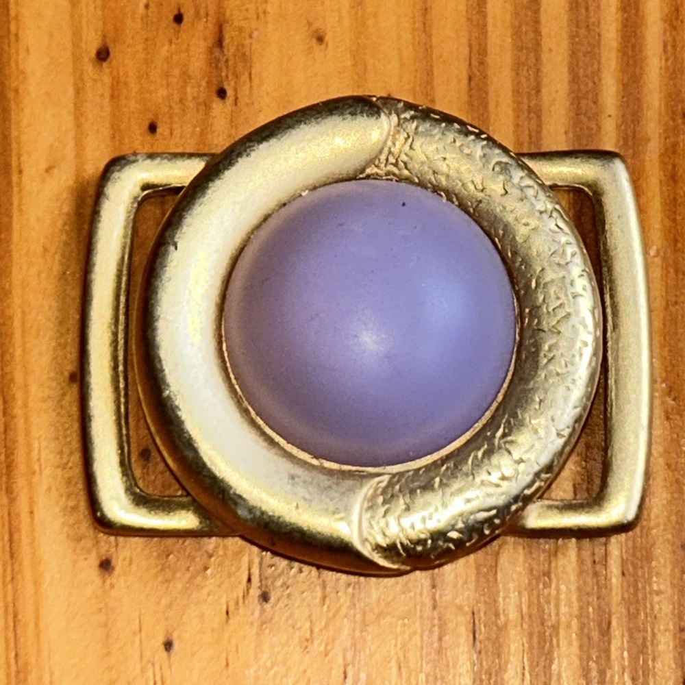 Vintage rare Weekenders gold Tone & pink frosted lucite belt buckle